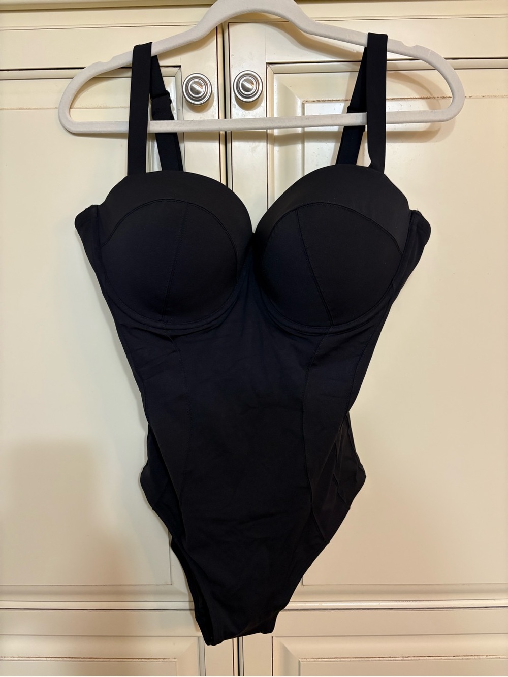Black One-Piece Bustier Swimsuit